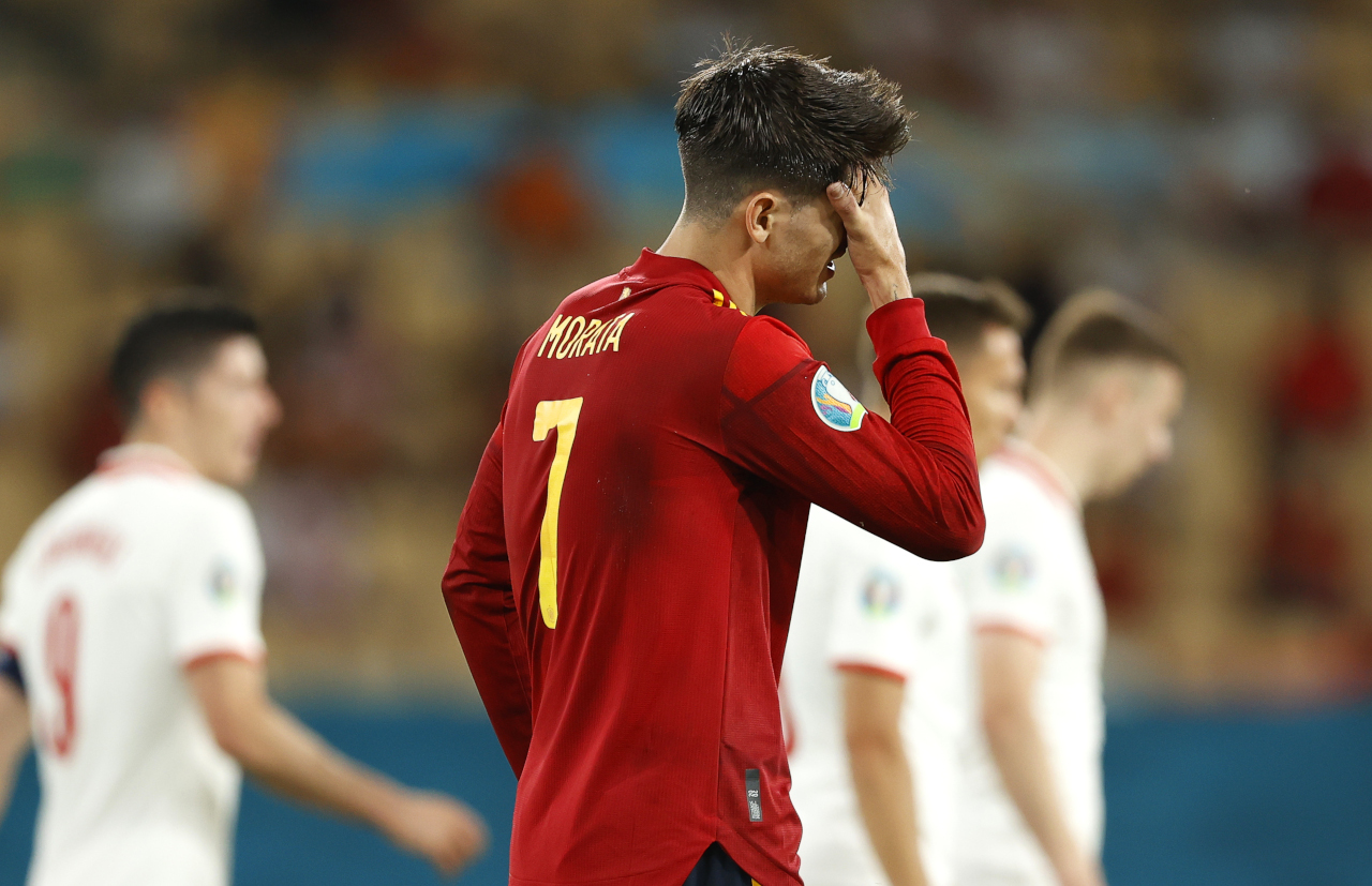 Alvaro Morata Spain disappointed