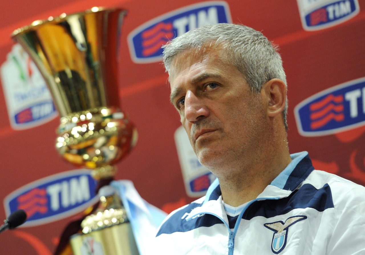 Lazio's head coach Vladimir Petkovic attends a press conference at the Olimpico stadium in Rome, Italy, 25 May 2013 ahead of the Coppa Italia Final against Roma.