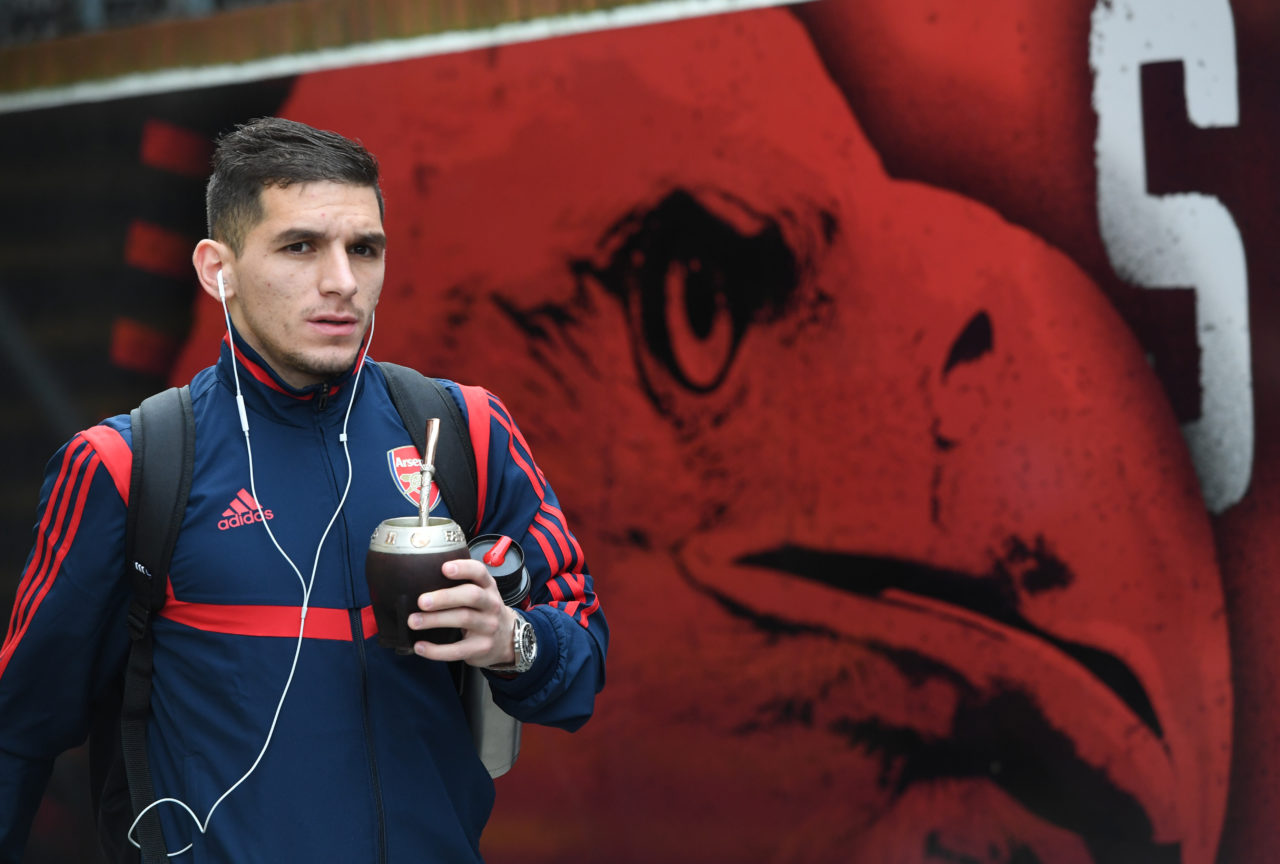 Arsenal's Lucas Torreira drinks mate ahead of a Gunner's match