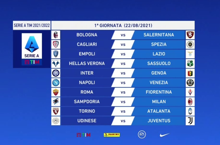 Juventus Calendar 2022 Serie A 2021-22 Fixtures - Football Italia