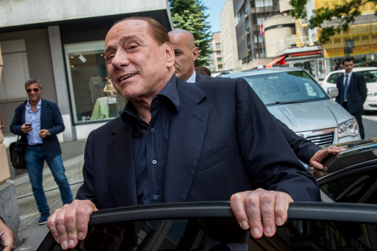 Silvio Berlusconi, president of Italian soccer club AC Milan, after a meeting in a trust company in Lugano, Switzerland, 08 June 2015.