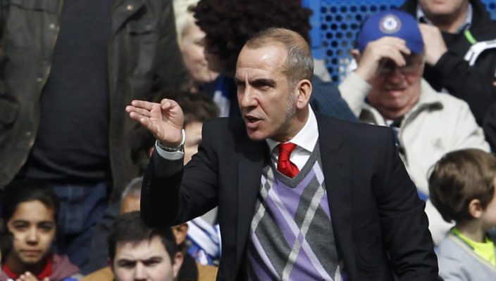 epa03652972 New Sunderland manager Paolo Di Canio reacts during the English Premier League soccer match between Chelsea FC and Sunderland at Stamford Bridge stadium, in London, Britain, 07 April 2013. EPA/TAL COHEN DataCo terms and conditions apply https://www.epa.eu/downloads/DataCo-TCs.pdf