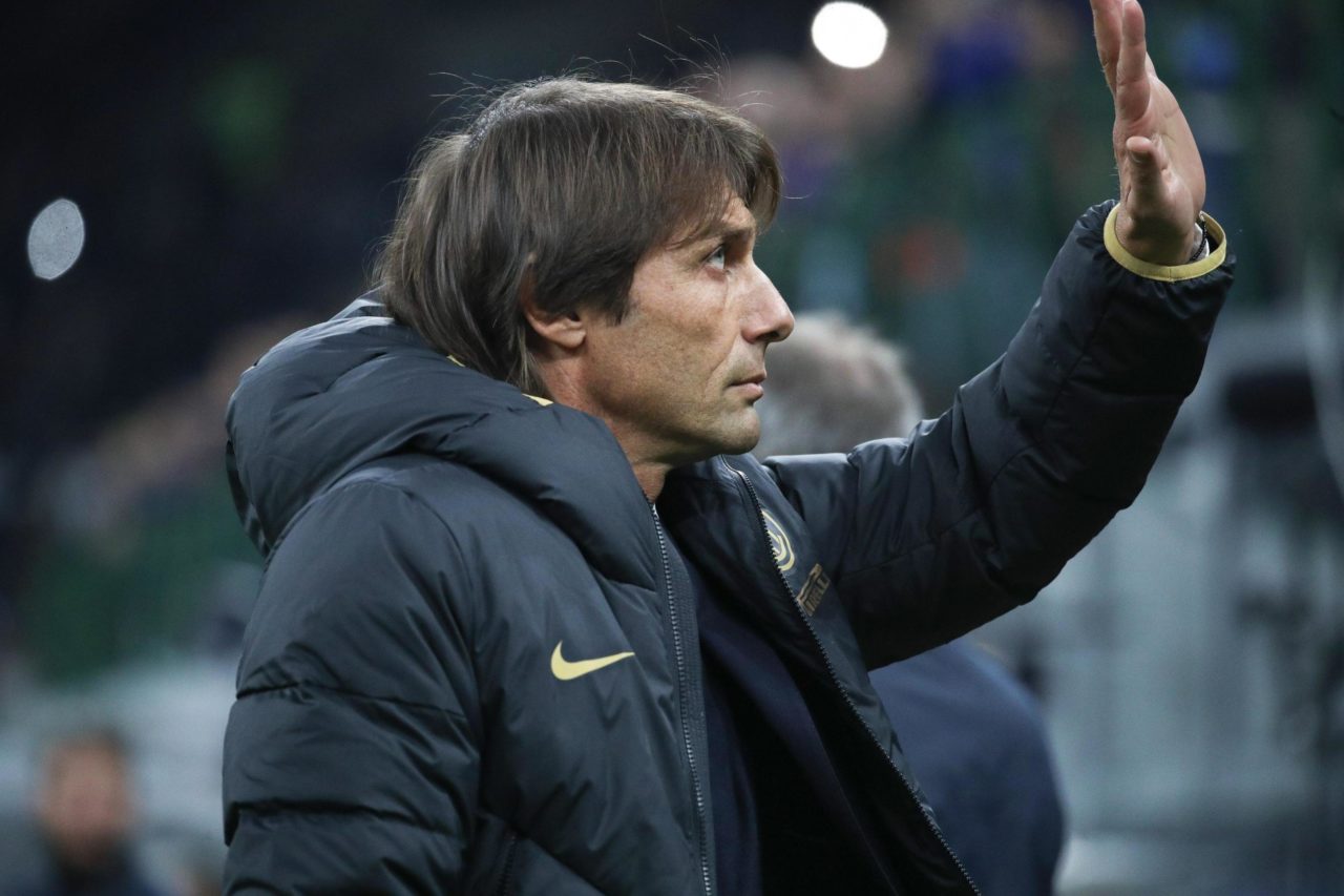 epa09229645 (FILE) - Inter's Coach Antonio Conte during the Italian Serie A soccer match FC Inter vs Hellas Verona at the Giuseppe Meazza Stadium in Milan, Italy 9 November 2019 (re-issued on 26 May 2021). On 26 May 2021 FC Inter Milan announced that Antonio Conte will no longer be the first team's head coach. Inter confirmed the termination of Conte's contract by mutual consent. EPA-EFE/ROBERTO BREGANI