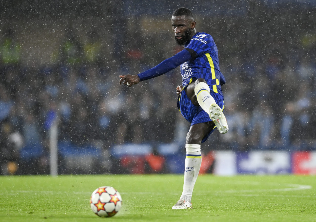 epa09535046 Antonio Rudiger of Chelsea in action during the UEFA Champions League group H soccer match between Chelsea FC and Malmo FF in London, Britain, 20 October 2021. EPA-EFE/Neil Hall