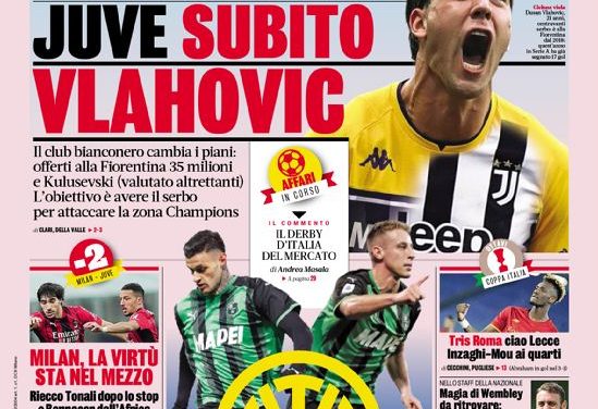 Today’s Papers – Juventus bid for Vlahovic, Giroud on Dybala
