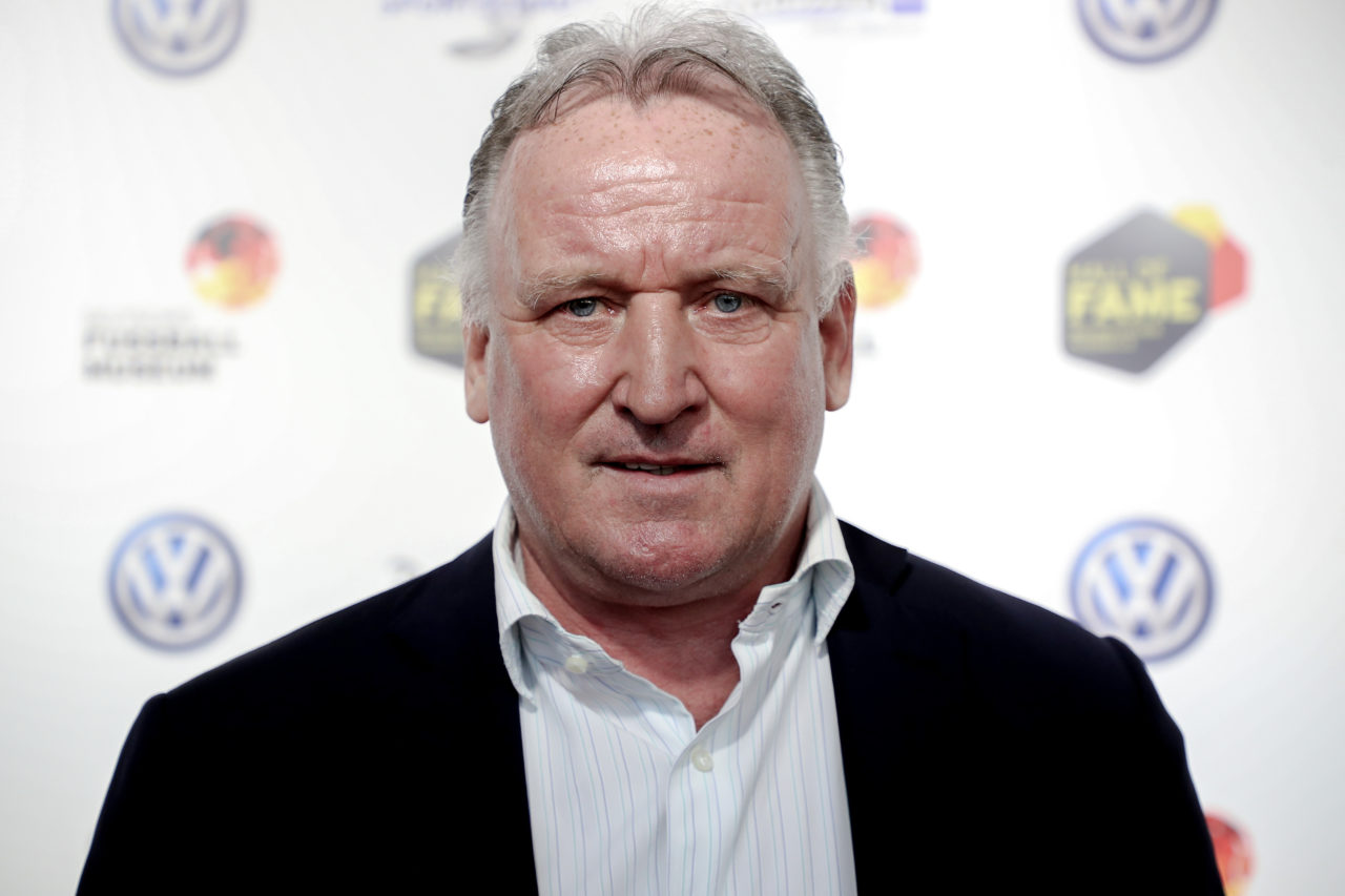 epa07478782 German former soccer player Andreas Brehme arrives for the opening gala of the 'Hall Of Fame' of German football in Dortmund, Germany, 01 April 2019. The Hall Of Fame will be part of the permanent exhibition in the German Football Museum, where players and coaches of men's and women's soccer of German origin will be honored for their outstanding achievements in shaping German soccer from 1900 until today. EPA-EFE/FRIEDEMANN VOGEL