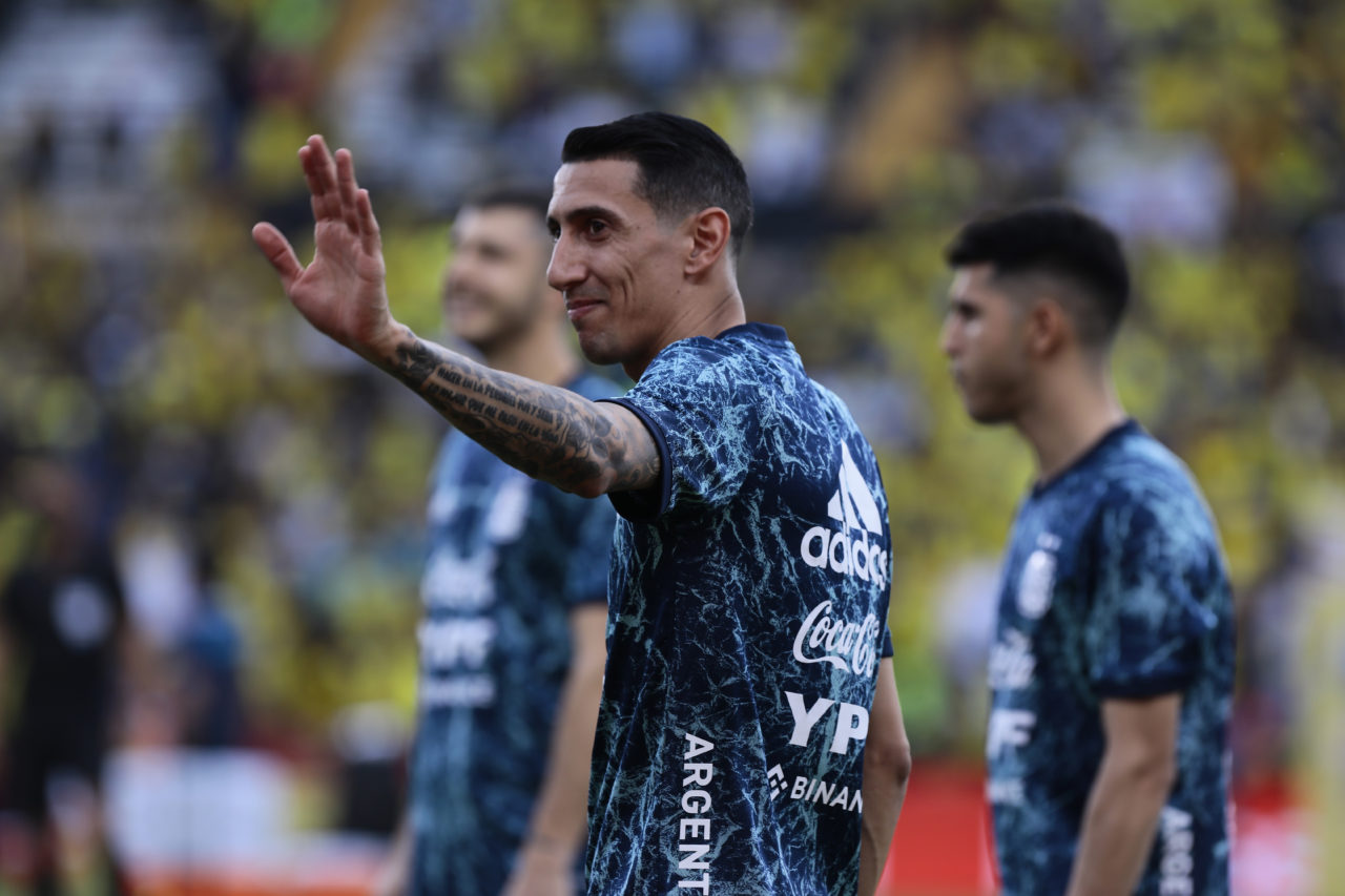 epa09859580 Angel Di María of Argentina warms up before the start of the match between Ecuador and Argentina for the South American qualifiers for the FIFA World Cup Qatar 2022, in Guayaquil, Ecuador, 29 March 2022. EPA-EFE/Franklin Jacome / POOL