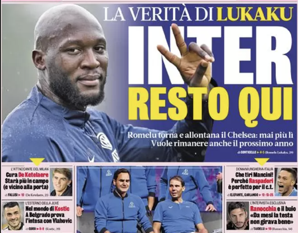 Today’s Papers – Lukaku ‘stays at Inter’, Napoli smashes, Pogba aims for Benfica