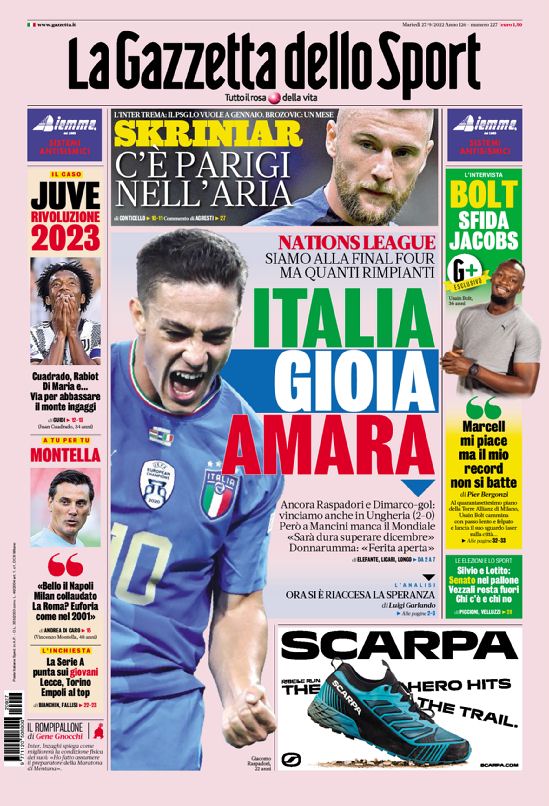 Today’s Papers – Italy joy and regrets, English clubs want Leao