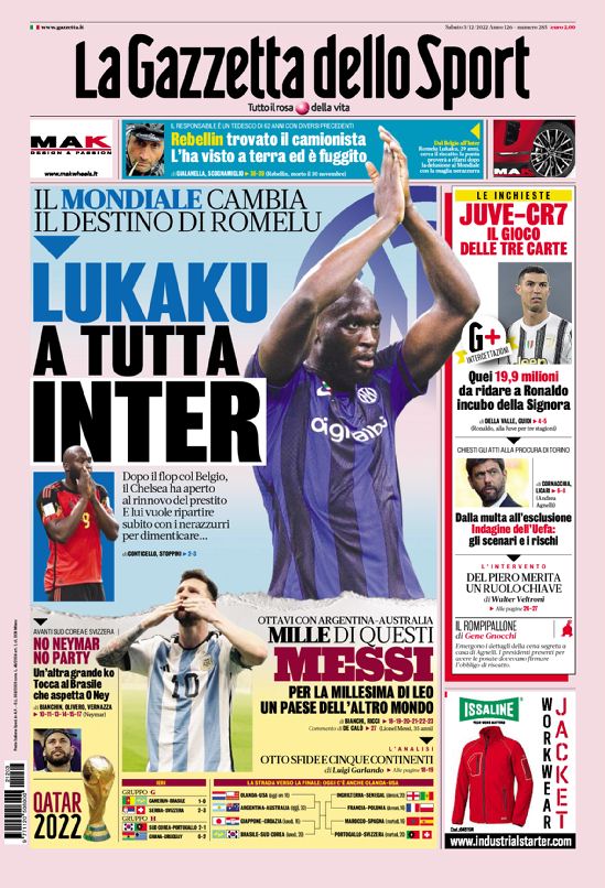 Today’s Papers – Lukaku all about Inter, Juventus could sell