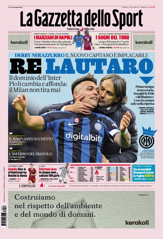 Today’s Papers – King Lautaro, Napoli Martians